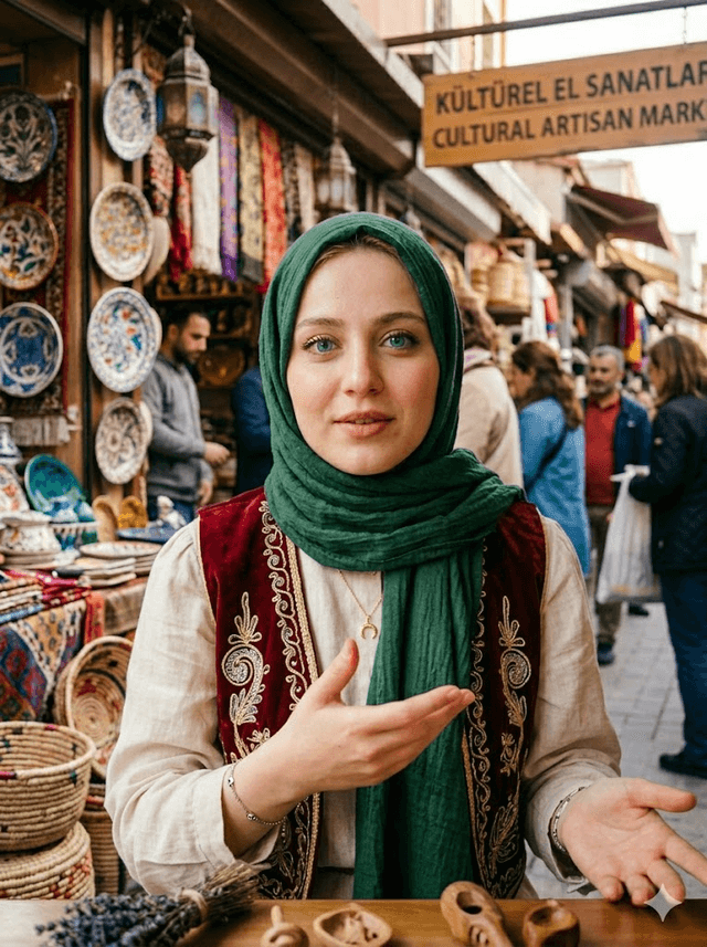 TÜRGEV mezunu el sanatları atölyesinde
